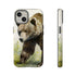 Grizzly Bear in a Field - Impact Resistant Phone Case iPhone 14 Glossy